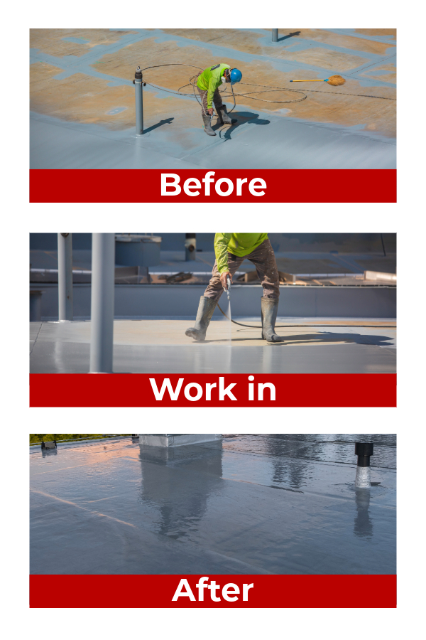 Commercial roof coating project